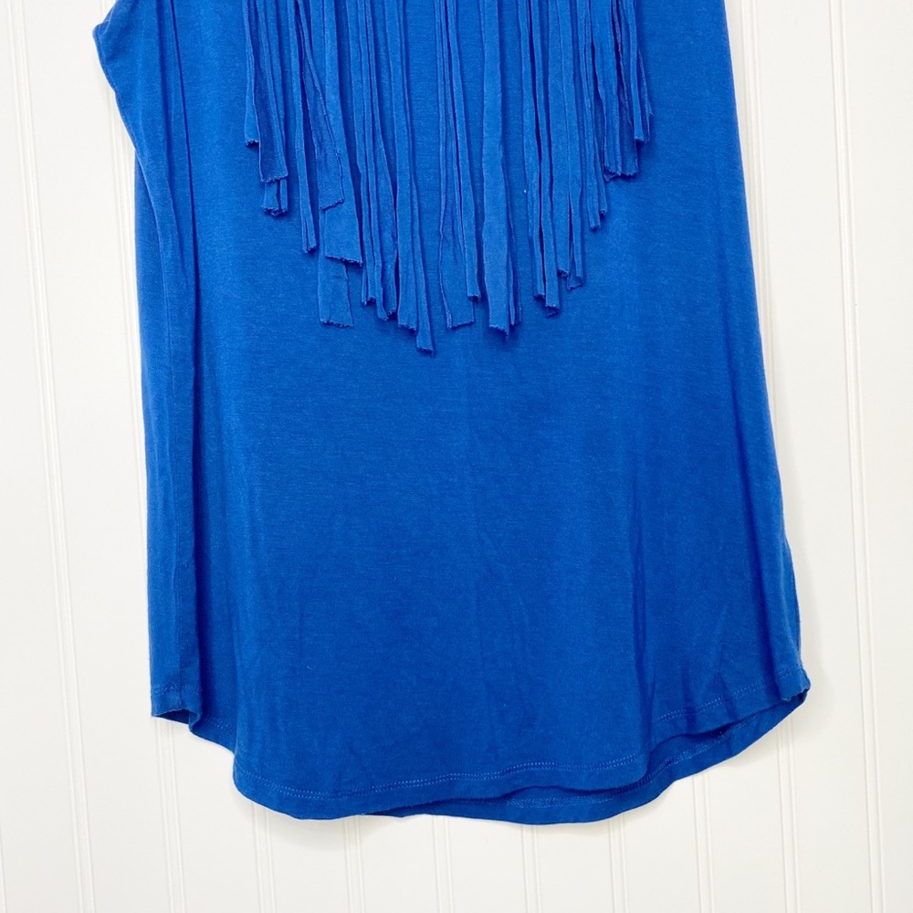 MICHAEL KORS Blue Tank Top with Fringe & Rivets, M - Picture 4 of 16